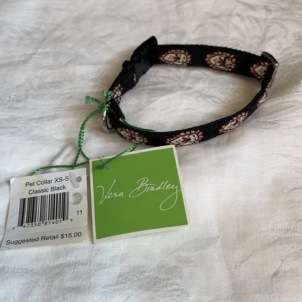 NWT VERA BRADLEY Pet Leash/Collar Set Classic Black